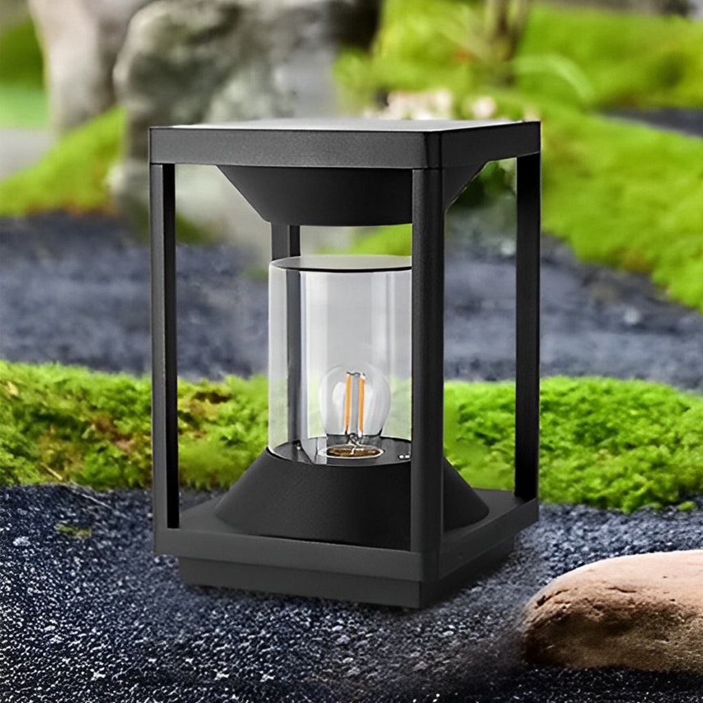 Square Minimalist Solar Fence Post Light Ha080736