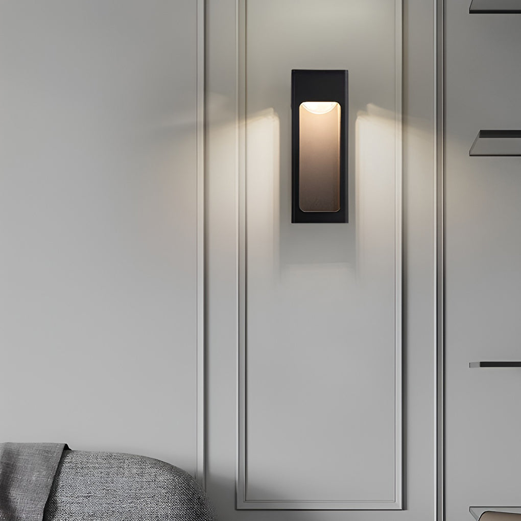Rectangular Ip65 Waterproof 12W Led Black Modern Outdoor Wall Lamp Sconces
