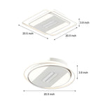 Square Round Stepless Dimming Led Mute White Modern Bladeless Ceiling Fans Li002758