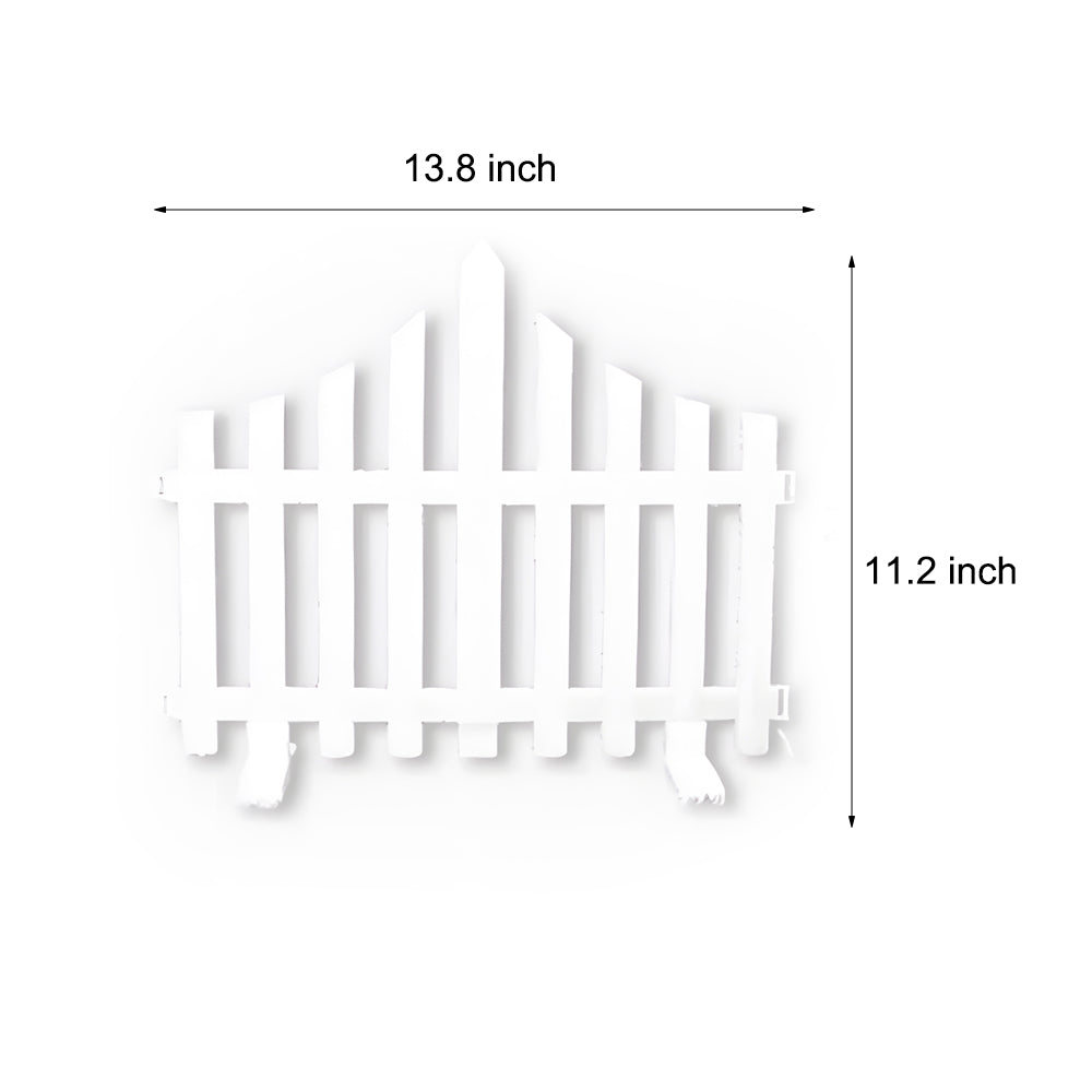 8 Pack Wave Shaped Solar Led Lighted Garden Fence For Christmas