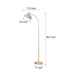 White Task Chrome Arc Floor Lamp With Dome Shade