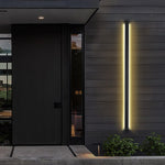 Modern Linear Outdoor Wall Light in Black, Dimmable LED