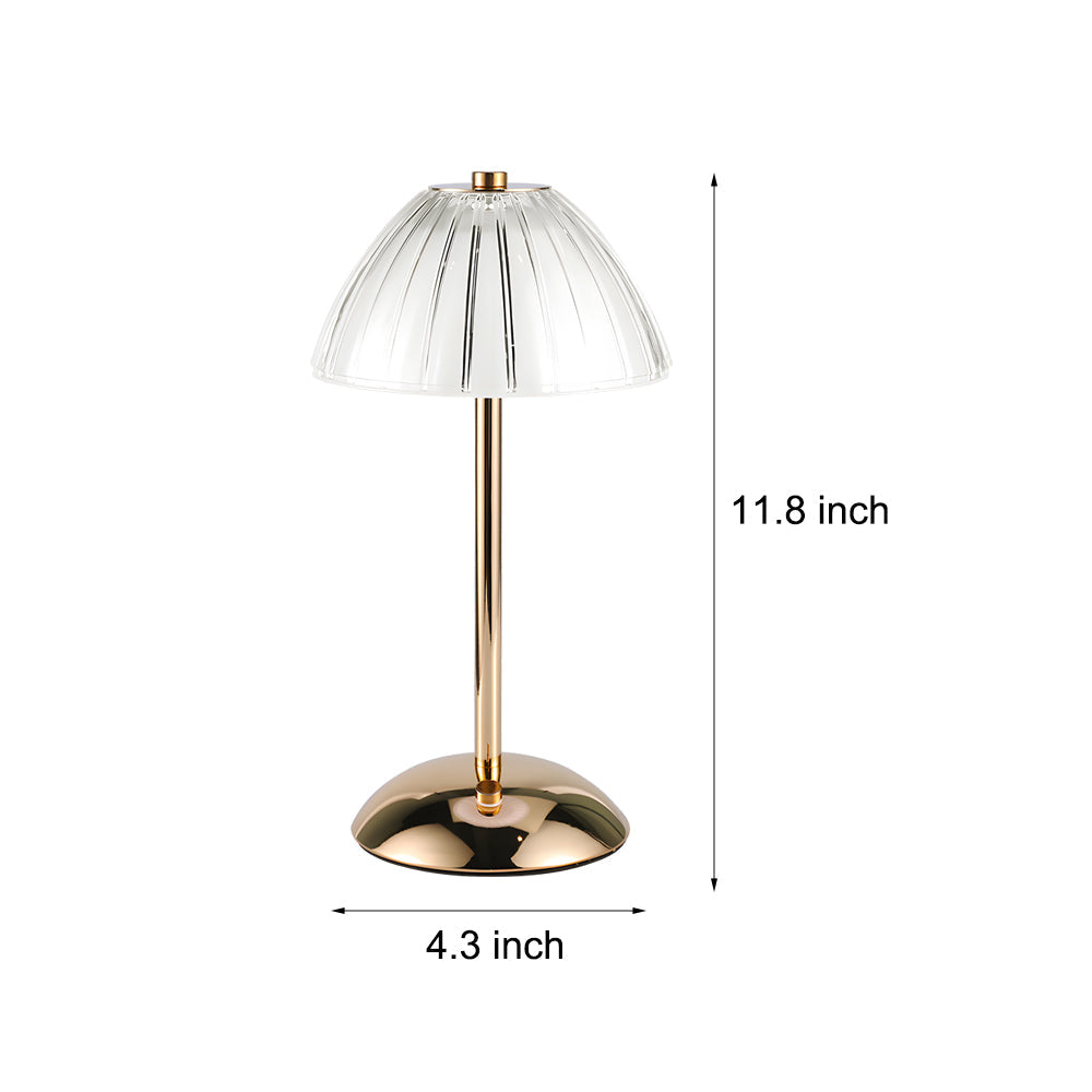 Battery Operated Led Brushed Brass Metal Table Lamp