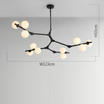 Nordic Style Modern Minimalist Cluster Metal Glass Chandelier Black Gold Fixture
