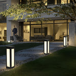 Modern Black Solar Bollard Lights for Pathways & Courtyards