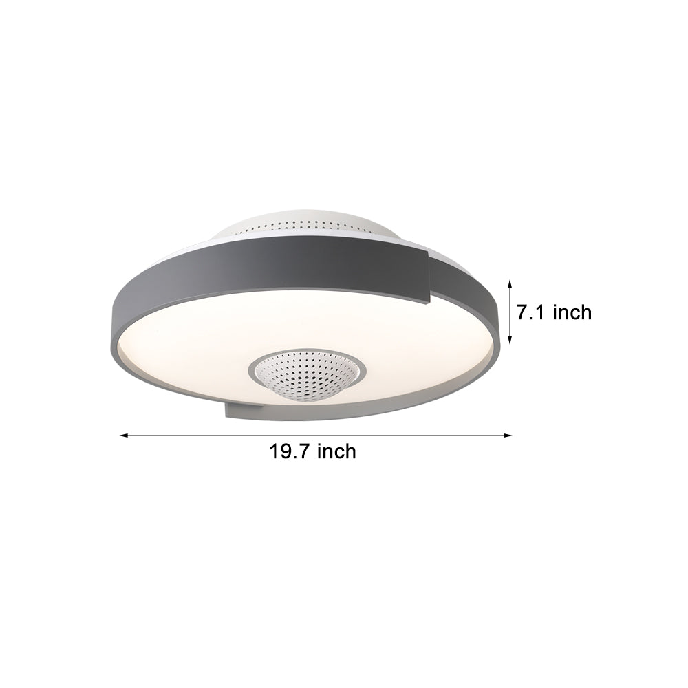 Modern 6 Speed Bladeless Ceiling Fan With Dimmable Led Light Round