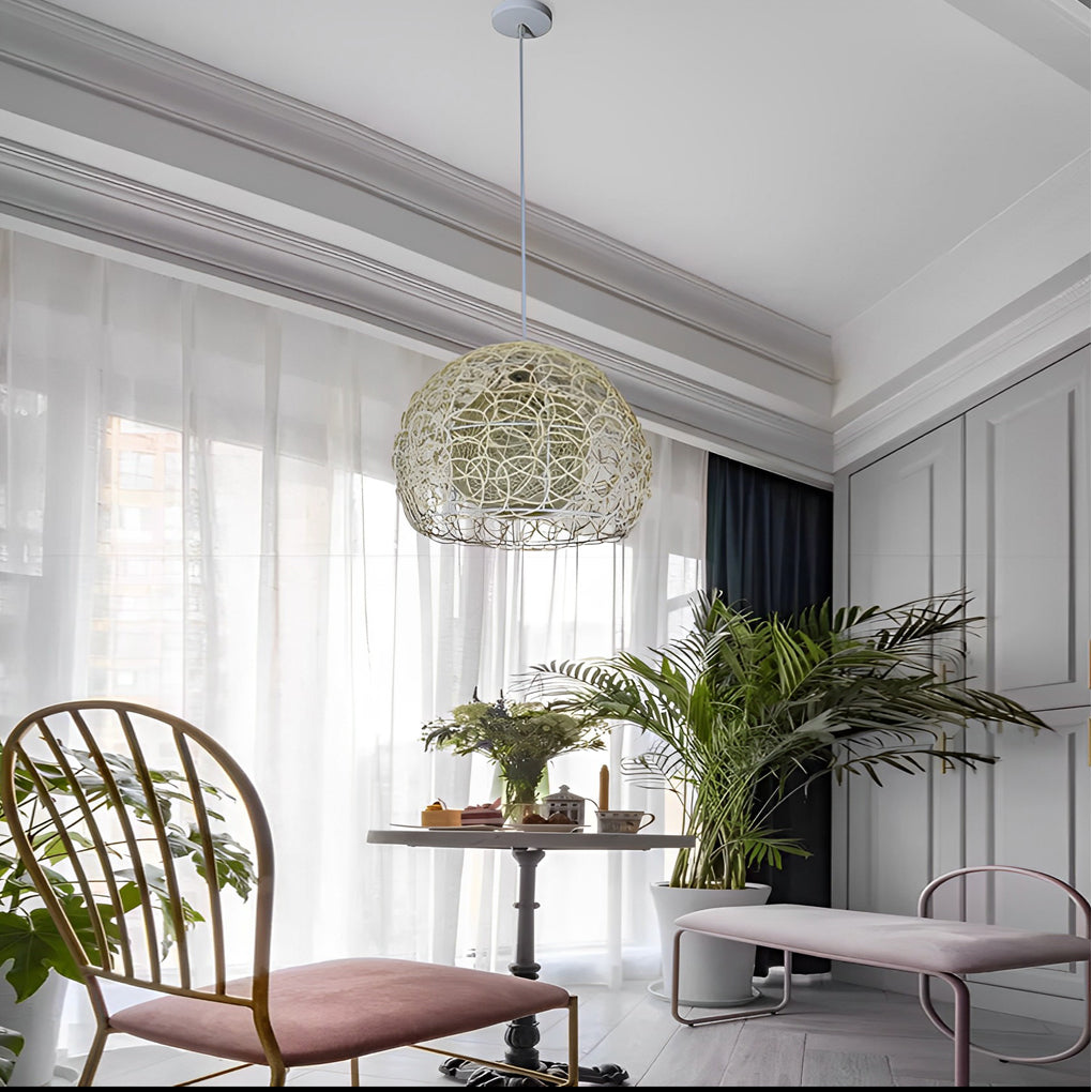 Round Rattan Pendant Light Li002321