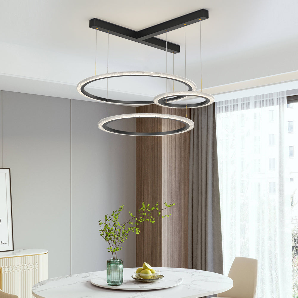 2 3 Rings Three Step Dimming Creative Modern Ceiling Lights Fixture Chandelier