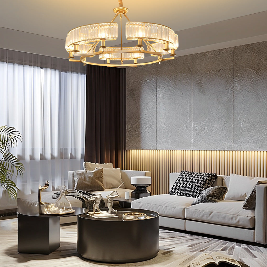Round Metal Crystal Chandelier Ha098815