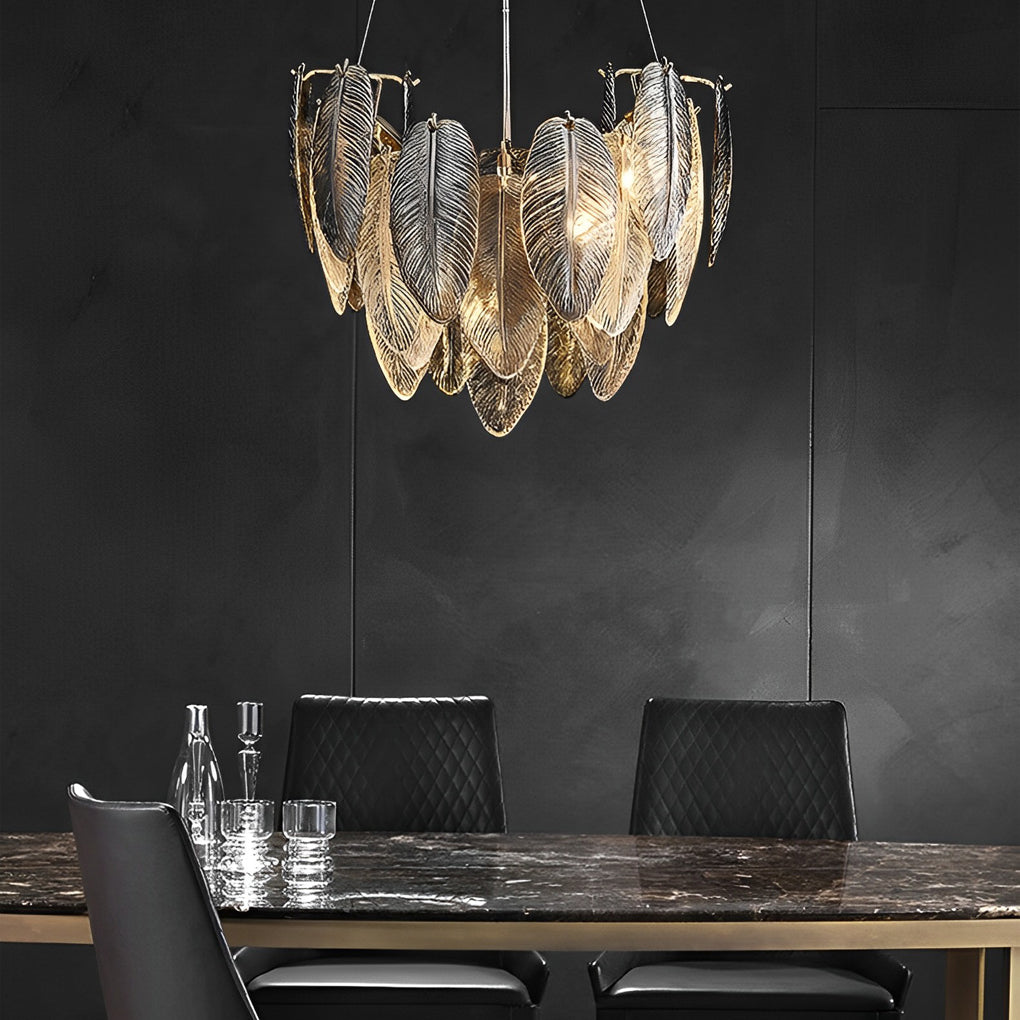 Feathers Glass Modern Chandelier Li002508