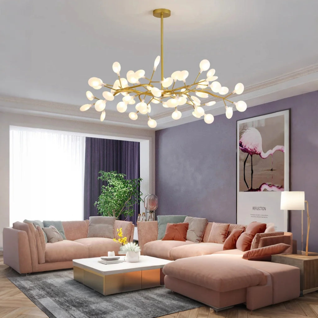 Creativity Firefly Led Chandelier Black Gold For Living Room Bedroom Hall Home Decor Indoor Lighting Minimalist Ceiling Pendant