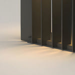 Black Square Pier Mount Outdoor Post Light Garden Wired Solar Pillar Light