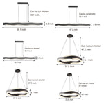 1 Light Linear Wavy Round Led Pendant Light
