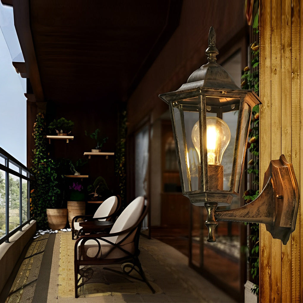 Retro Hexagonal Outdoor Wall Light Ha084408