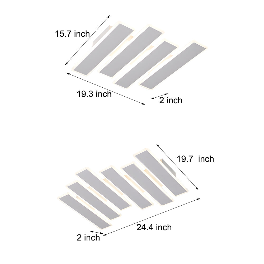 4 6 Lights White Metal Line Dimmable Led Ceiling Light