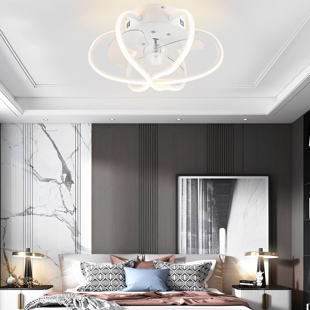 Round Flower Cage Ceiling Fans Lamp Ha082887