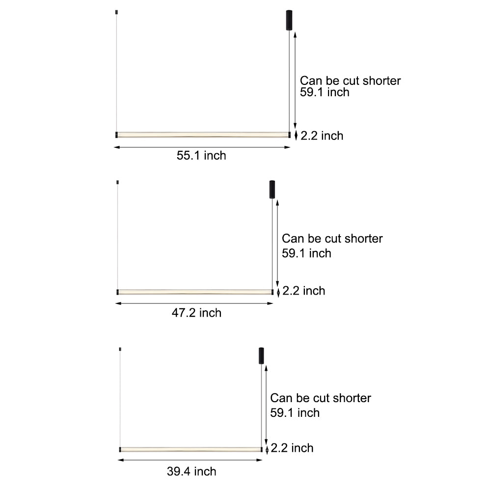 1 Light Glass Linear Led Island Pendant Light