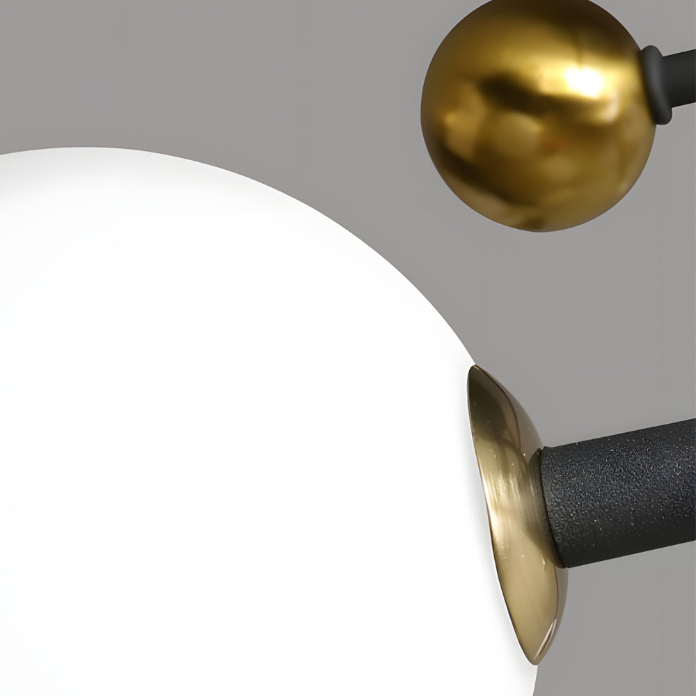 4 6 8 Light Modern Sputnik Globe Semi Flush Mount Light With White Glass Shade