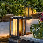 Modern LED Cage Pathway Lights in Black for Outdoor Elegance