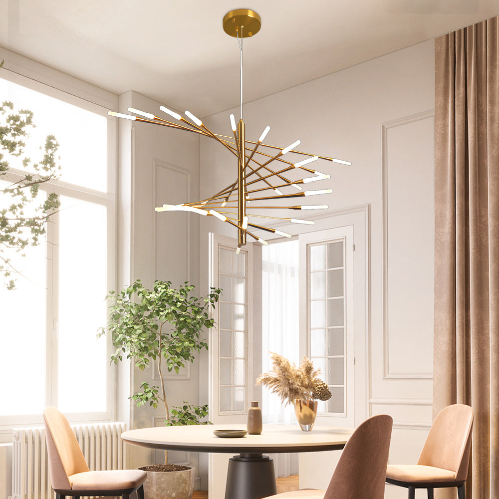 Aurelia Spiral LED Chandelier in Gold or Black