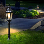 European-Style LED Pathway Lamp Post in Black for Garden and Courtyard
