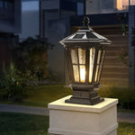 Retro Pavilion Shape Solar Powered Fence Post Light Ha080207