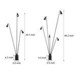 Classic Industrial Black Multi Head Led Floor Lamp