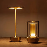 Plated Metal Slender Cordless Ufo Alien Table Lamp