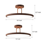 15 7 19 7 In Wood Grain Round Semi Flush Mount Ceiling Light
