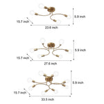 4 6 8 Light Curved Arms White Shade Modern Ceiling Light Fixture