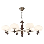 Elswyth Modern Wood and Opal Glass Chandelier for Dining Room and Living Room