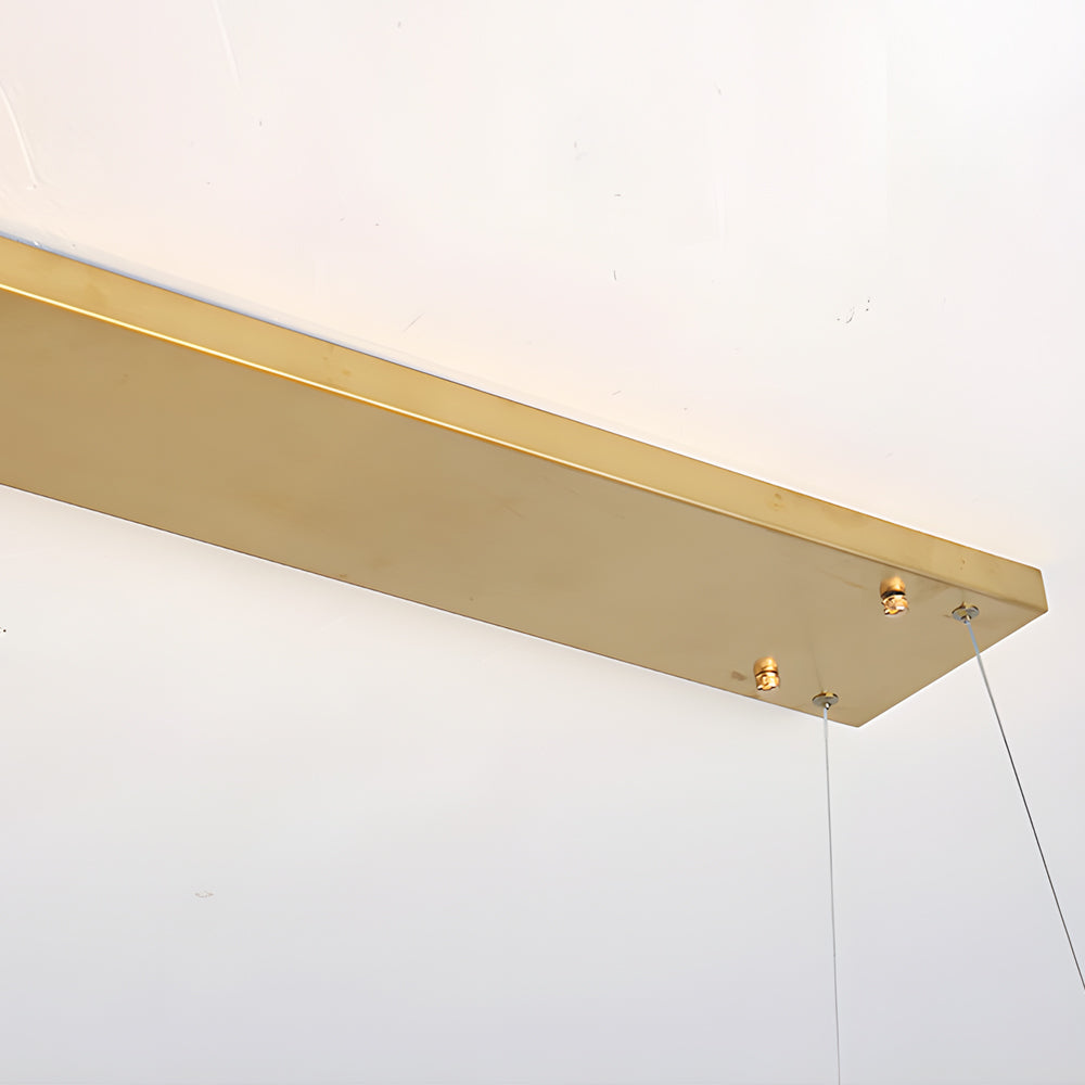 Rectangular Iron Frame Glass Decor Led Chandeliers Hanging Lights