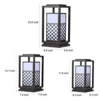 Retro Black Solar LED Pathway Lantern for Garden and Courtyard