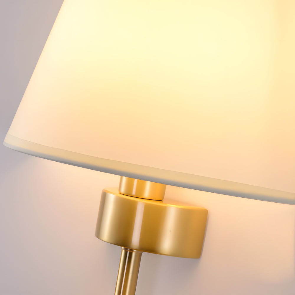 25 98 In H Gold Black Copper 1 Light American Wall Sconce With Fabric Shade