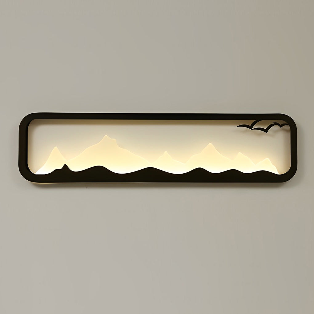 Rectangular Mountain Scenery Utdoor Wall Lamp Li002411