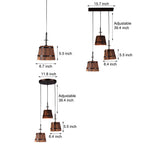 1 3 Light Rustic Wood Bucket Shade Pendant Lighting For Cafe Bar