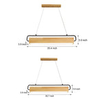 Wooden Led Dining Pendant Light Rectangle