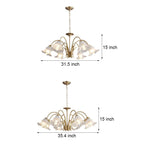 6 8 Light Glass Lily Chandelier French Pastoral Gold Fixture