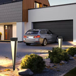 Modern Solar LED Lawn Light in Gray Aluminum for Garden Pathways
