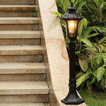 Classic Black LED Outdoor Post Light with Water Glass Lens