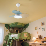 Macaron Colorful Round Ceiling Fan With Led Light