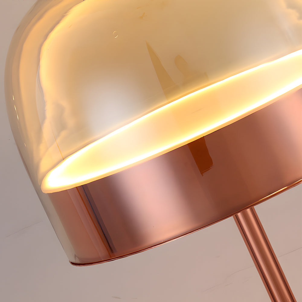 Dome Shape Glass Ambient Led Table Lamp In Chrome