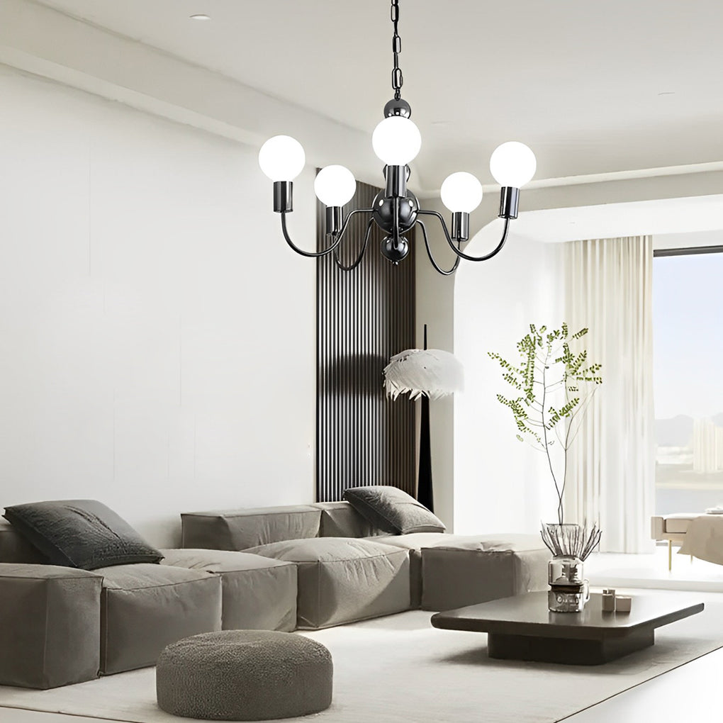 Aurelia Glass Globe Chandelier — Modern French Minimalist Pendant Light