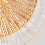 Modern Crystal Glass Disc Pendant Light With Led 1 Light Round Hanging Lamp