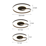 White Black Open Ring Circle Ceiling Lamp Led Bedroom Flush Mounted Ceiling Light