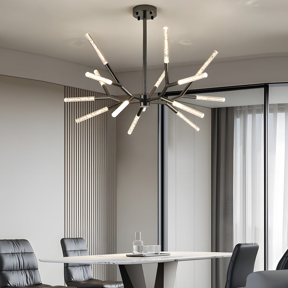 Unique Acrylic Branches Led Minimalist Lines Postmodern Chandelier Lamp