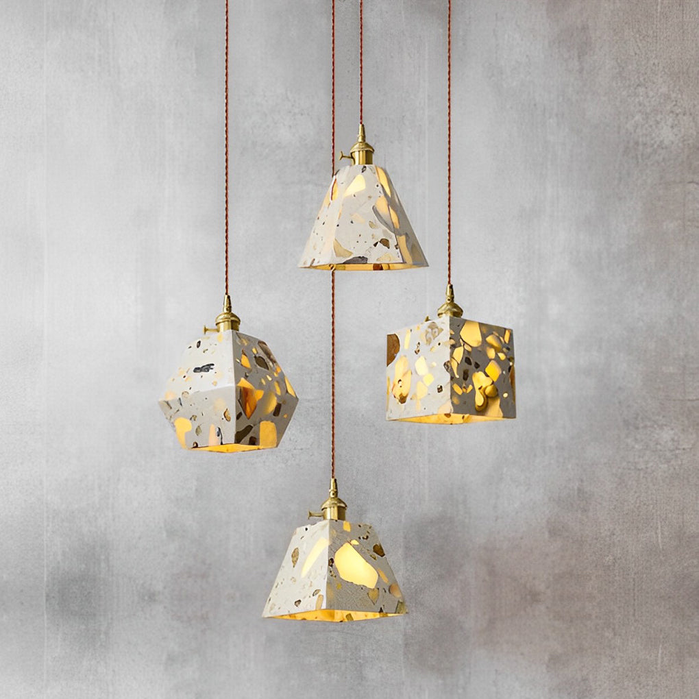 Retro Terrazzo Concrete Nordic Pendant Light Ha080859