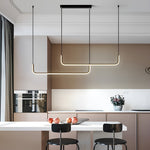 Minimalist Strip Three Color Dimming Led Black Nordic Chandelier Pendant Light