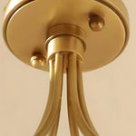 Modern Brass Carved Glass Semi Flush Mount Ceiling Light 6 8 Light