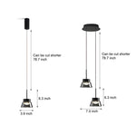 1 2 Light Smoked Gray Glass Pendant Light Led Island Glass Chandelier Black Hanging Ceiling Lamp For Bedroom